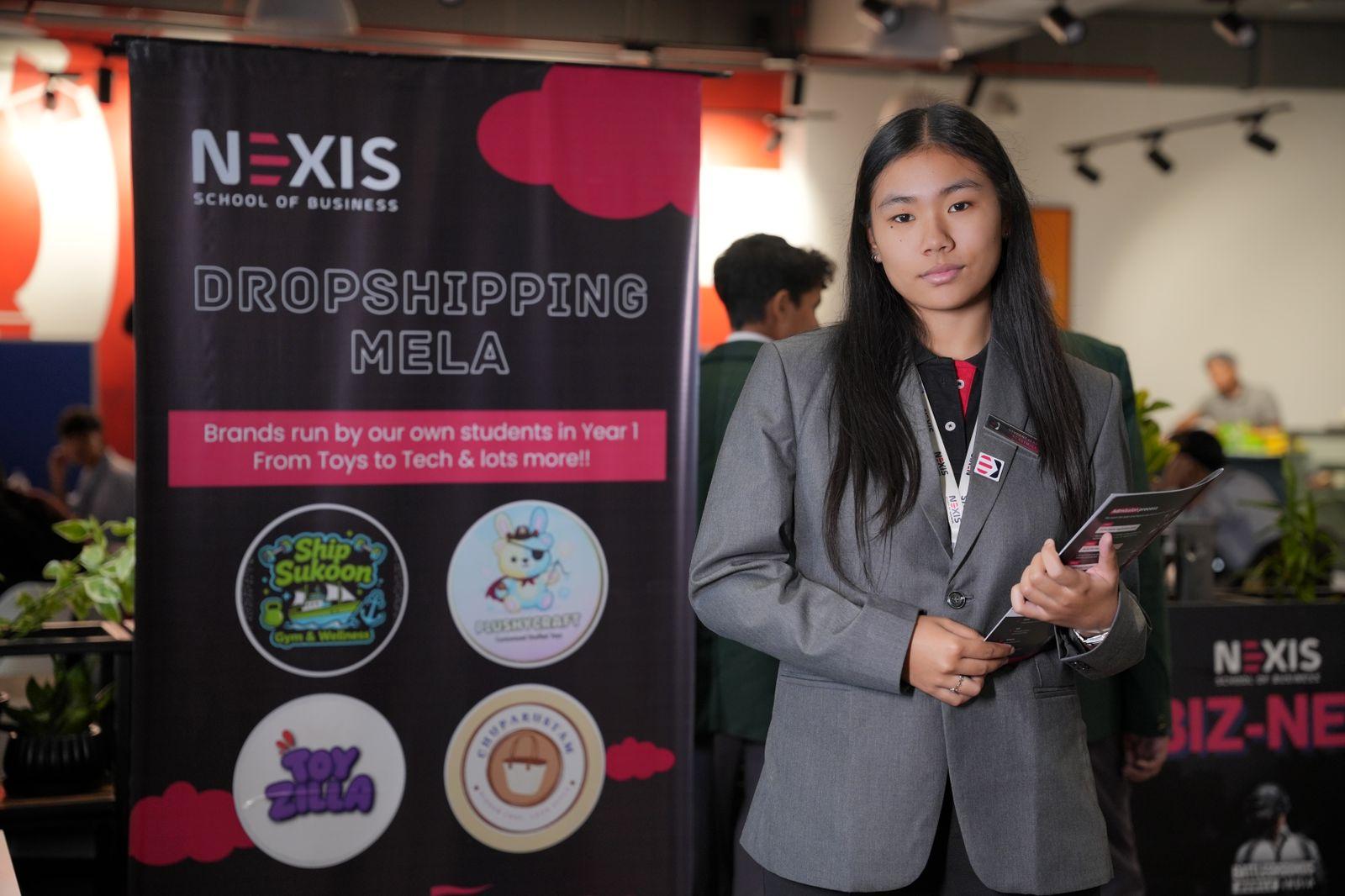 A NEXIS student at the campus entrepreneurship showcase
